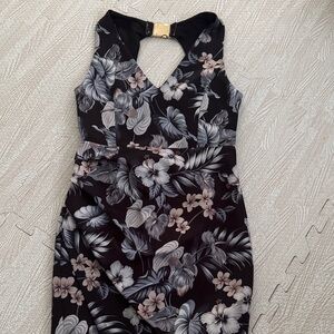 Sexy Black Floral Sheath Dress